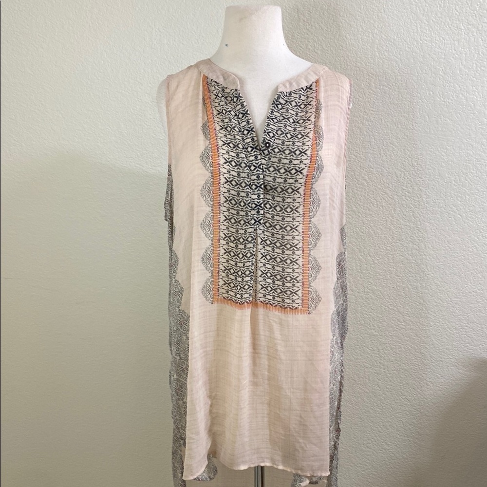 Knox‎ Rose Light Pink and Cream Textured Blouse